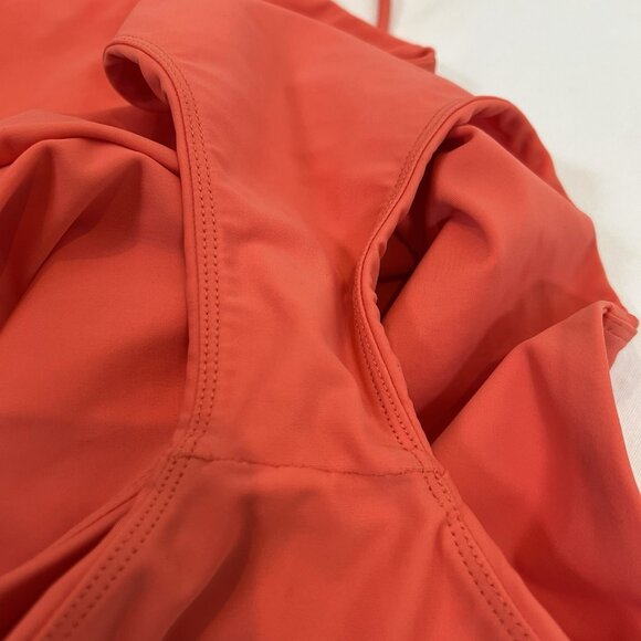 Mikoh NWOT Swimwear One Piece Maillot Orange Body Pink Rings Deep V L - Picture 5 of 5